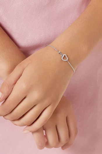 سوار سواروفسكي إنفينيتي بحلية قلب معدن مطلي بالروديوم‏