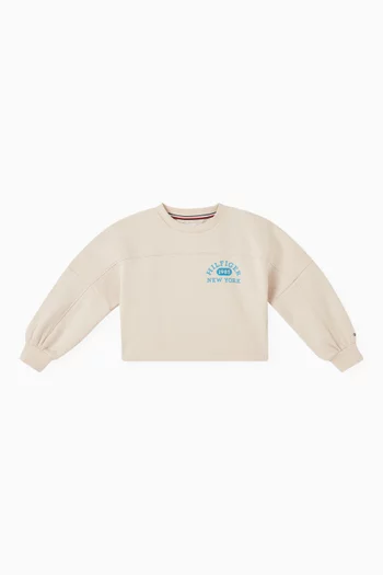 Varsity Crewneck Sweatshirt in Cotton-fleece