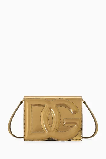 Small DG Logo Crossbody Bag in Mirror Leather