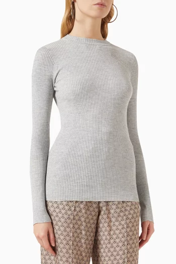 Ribbed Sweater in Cashmere Blend