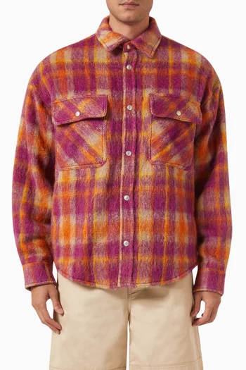Check Overshirt in Brushed Wool Blend
