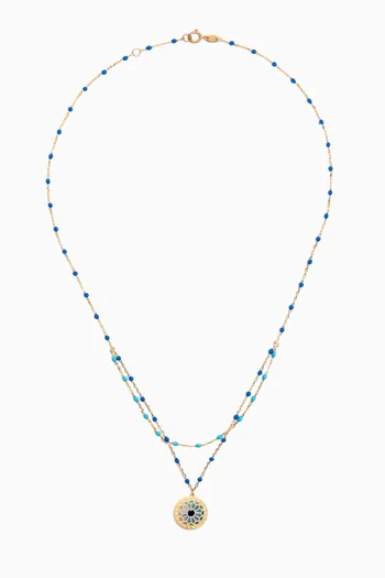 Amelia Athens Beaded Necklace in 18kt Yellow Gold