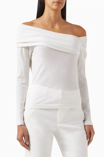 One-Shoulder Drape Top in Cashmere Blend