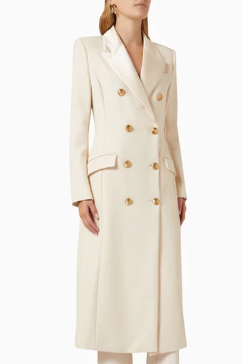 Tuxedo Longline Coat in Crepe