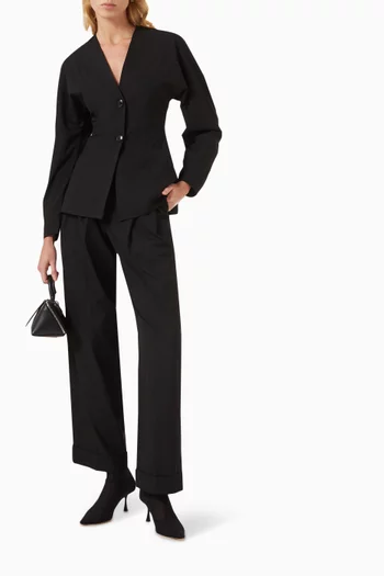 Drapey Melange Pleated Pants in Ecovero™ Blend