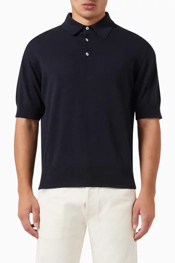 Polo Shirt in Knitted Linen