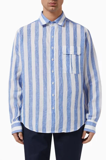 Broad Stripe Shirt in Linen