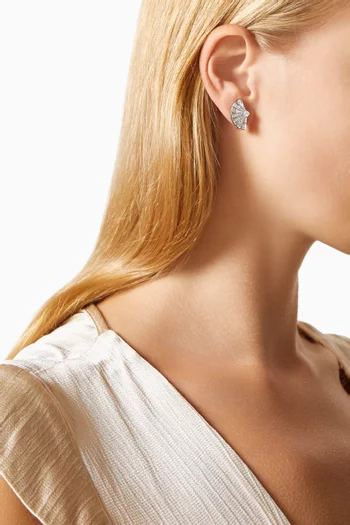 Fanfare Symphony Diamond Stud Earrings in 18kt White Gold