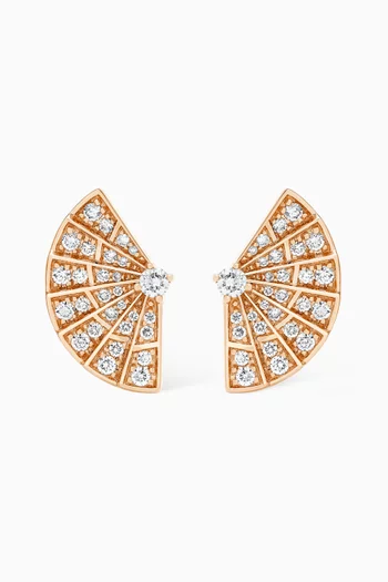 Fanfare Symphony Diamond Stud Earrings in 18kt Rose Gold