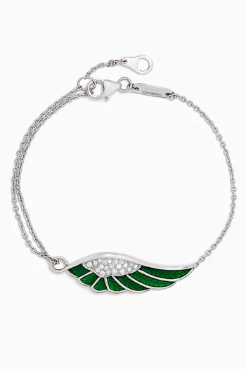 Wings Reflection Diamond Bracelet in 18kt White Gold