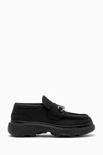 Creeper Clamp Platform Loafers in Suede