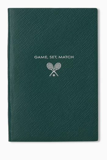 دفتر ملاحظات تشيلسي وطبعة Game, Set, Match جلد حبيبي بنقشة باناما
