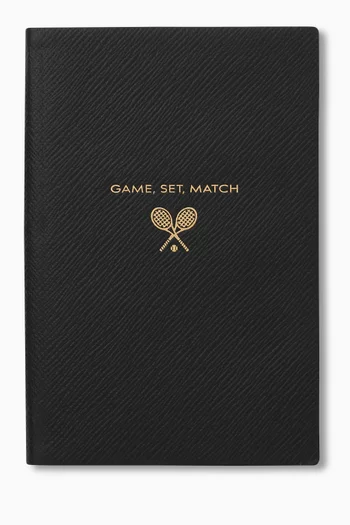 دفتر ملاحظات تشيلسي وطبعة Game, Set, Match جلد حبيبي بنقشة باناما