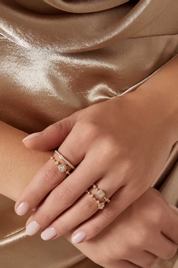 خاتم تريولوجي فوريفر مرصع بالماس ذهب أصفر عيار 18