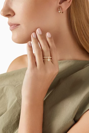 خاتم تريولوجي فوريفر مرصع بالماس ذهب أصفر عيار 18