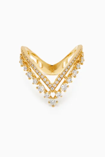 Stella Diamond Ring in 18kt Yellow Gold