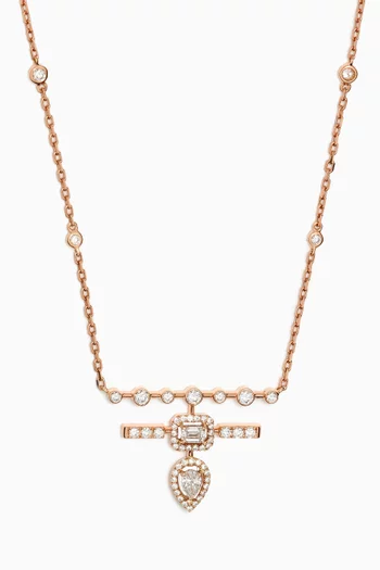 Mini Happy Diamond Pendant Necklace in 18kt Rose Gold