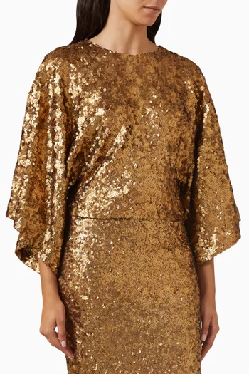 Flared-sleeves Top in Sequins