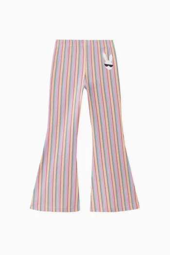 Addie Flared Pants in Stretch Cotton Jersey