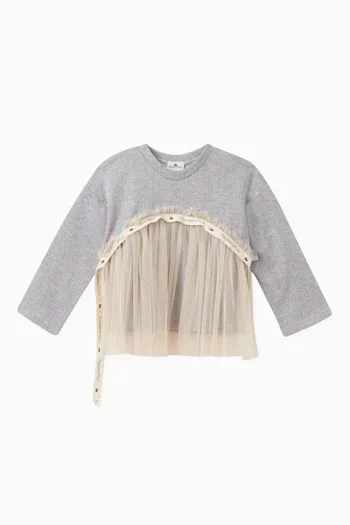 Camille Top in Lurex Jersey & Tulle