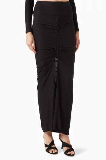 Toggle Ruched Maxi Skirt in Modal-jersey