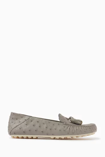 Dot Sole Loafers in Ostrich Leather