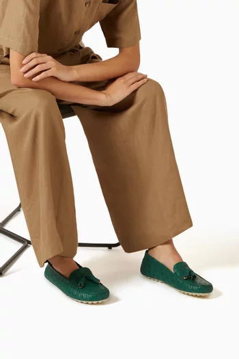 Dot Sole Loafers in Ostrich Leather