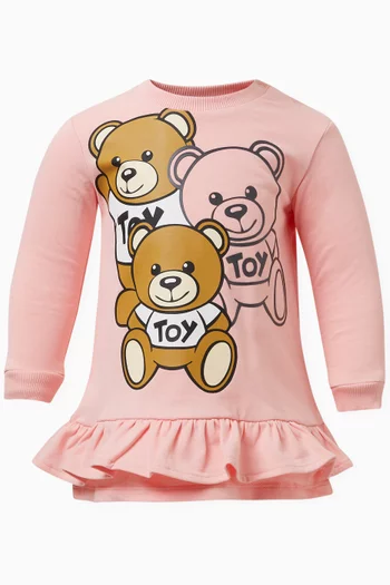 Teddy Bear Print Dress in Cotton