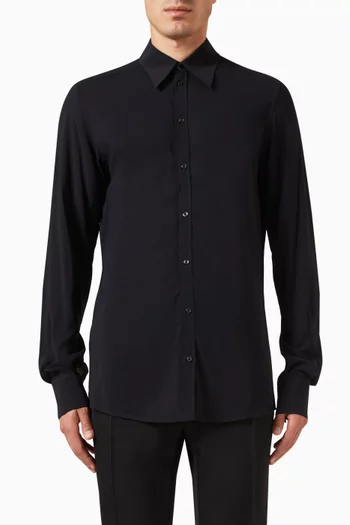 Martini-fit Shirt in Stretch Charmeuse