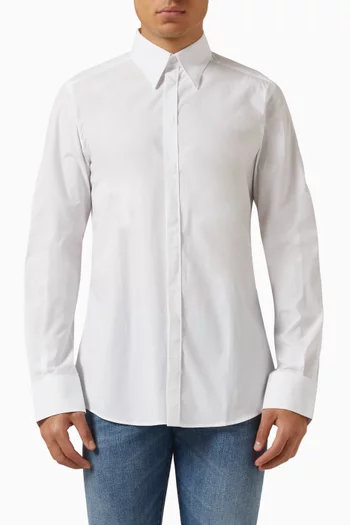 Button-up Shirt in Cotton-poplin