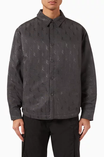 Sutton Quilted Shirt Jacket in Jacquard Faille