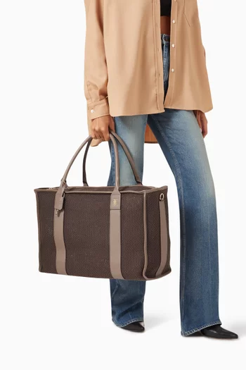 Large Elektra Bag in Calf Leather & Cotton