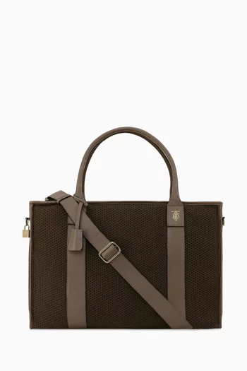 Large Elektra Bag in Calf Leather & Cotton