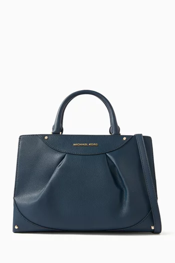Medium Enzo Satchel Bag in Leather