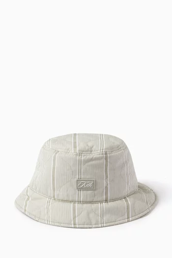 Quilted Logo-patch Bucket Hat in Cotton