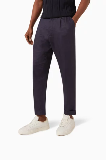 Fur-trimmed Low-top Sneakers in Leather