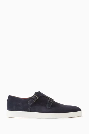Bankable Double-buckle Loafers in Suede