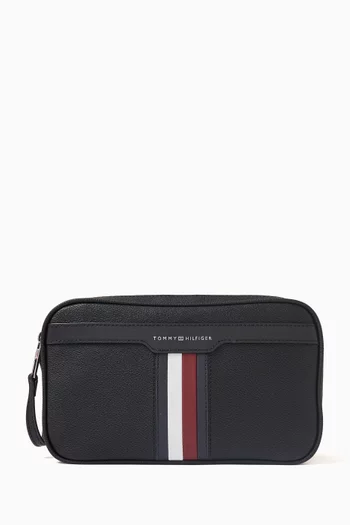 Double-zip Washbag in Coated Canvas