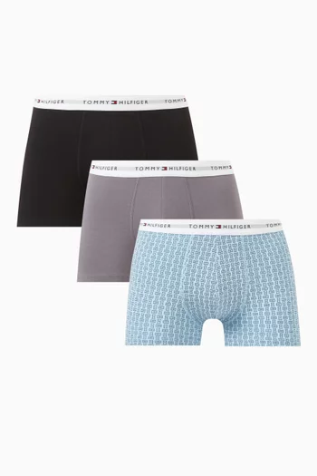 Logo Boxers in Cotton, Set of 3