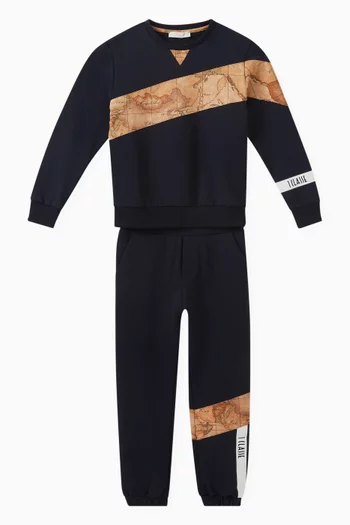 Map-print Tracksuit in Cotton