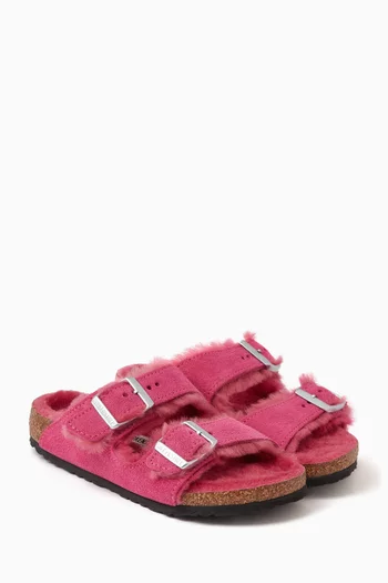Arizona Sandals in Shearling & Suede