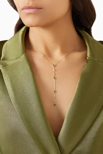 Greta Emerald & Diamond  Necklace in 18kt Gold