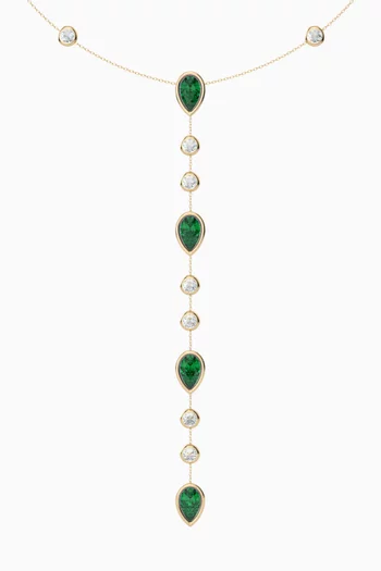 Greta Emerald & Diamond  Necklace in 18kt Gold