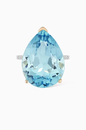 Topaz Pear Ring in 14kt Yellow Gold