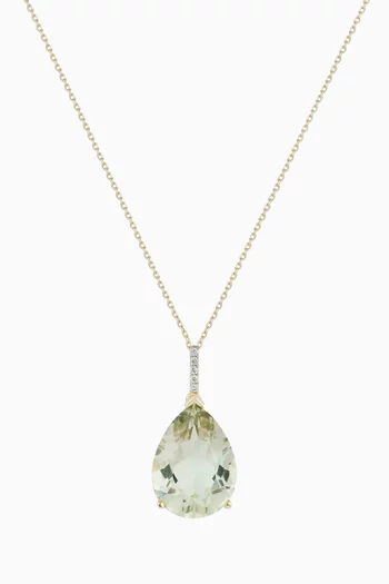 Amethyst Pear Necklace in 14kt Yellow Gold