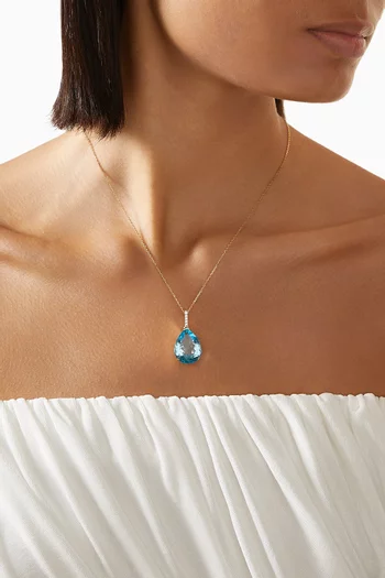 Topaz Pear Necklace in 14kt Yellow Gold