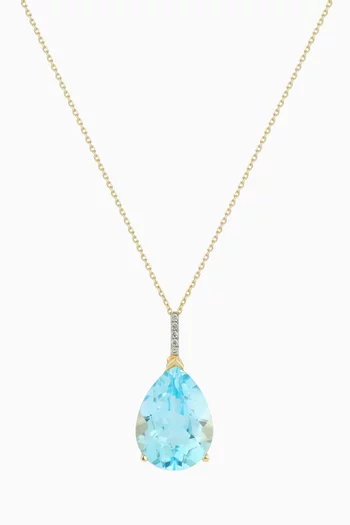 Topaz Pear Necklace in 14kt Yellow Gold