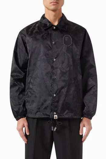 Tonal Solid Camo Coach Jacket in Nylon