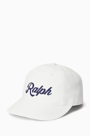 Script Logo Baseball Hat in Cotton Twill