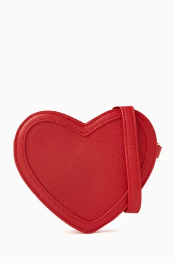 حقيبة كروس بتصميم قلب جلد صناعي